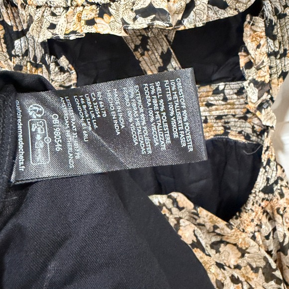 Anthropologie Neitr Mot Dress Medium Floral Ruffle Trim‎ Long Sleeve Mini - Picture 7 of 12